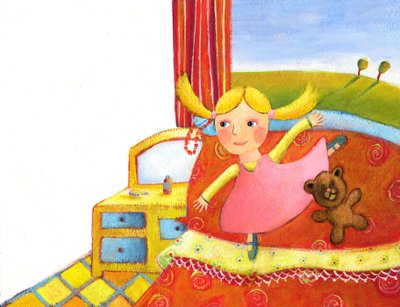 Goldilocks and Tree Bears, 2021 (Akryl på papir) af Patrizia La Porta