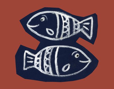 Horoskop: fiskens tegn. Illustration af P. La Porta. af Patrizia La Porta