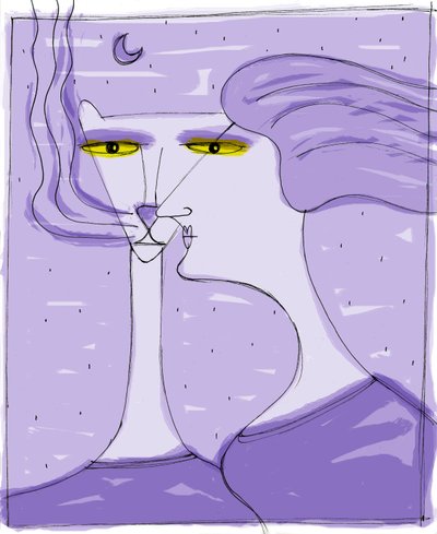 Strega del Tchesal (Chiesale): heks, der forvandler sig til en kat for at udspionere mænd. Illustration af Patrizia La Porta. af Patrizia La Porta