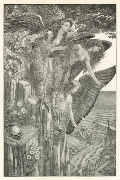 Illustration til Homers Odysseen (litografi) af Patten (after) Wilson