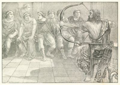 Illustration til Homers Odysseen (litografi) af Patten (after) Wilson