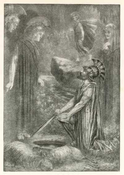 Illustration til Homers Odysseen (litografi) af Patten (after) Wilson