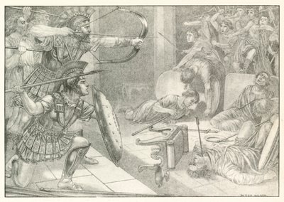 Illustration til Homers Odysseen (litografi) af Patten (after) Wilson
