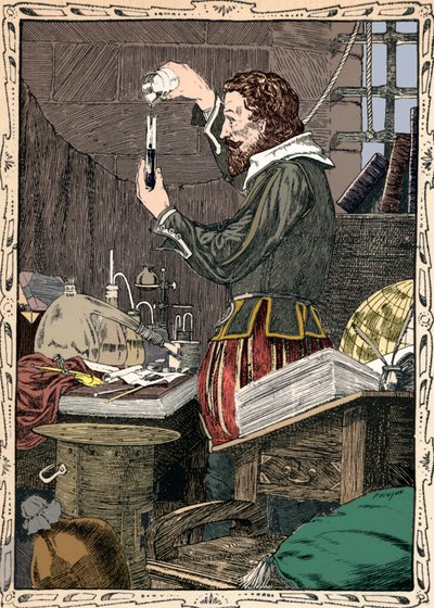 Guy Fawkes forbereder den langsomme kamp, 1902 af Patten Wilson