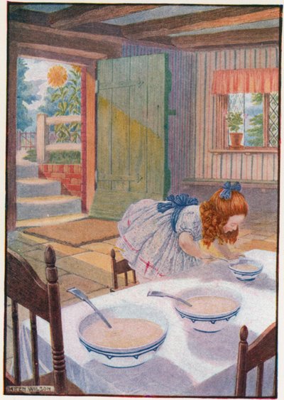 Hun gik til grøden til den lille lille lille bjørn (farve litho) af Patten Wilson