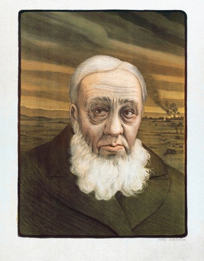 Paul Kruger portræt (1825-1904) (gravering) af Paul (after) Berthon