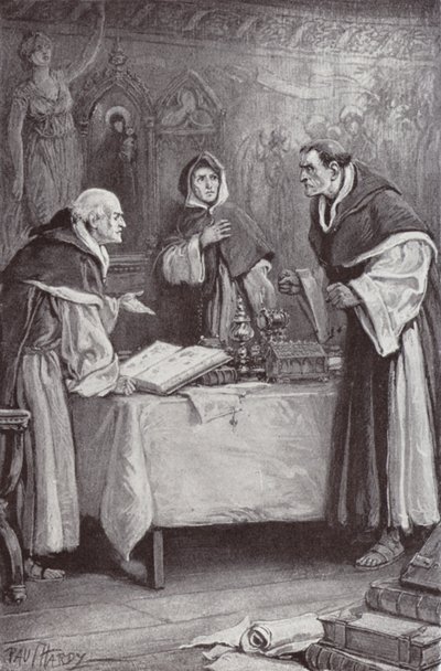 Illustration til klosteret og ildstedet af Charles Reade (Litho) af Paul (after) Hardy