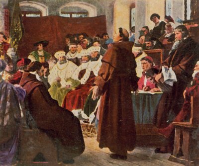 Luther på rigsdagen i Worms af Paul (after) Thumann