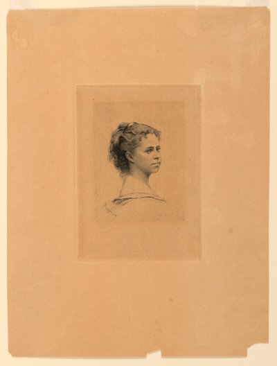 Portræt af Miss Delaporte af Paul Adolphe Rajon