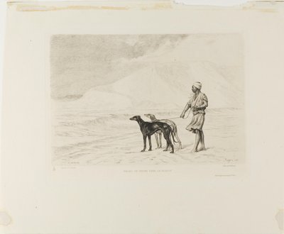 Stafet af hunde i ørkenen af Paul Adolphe Rajon
