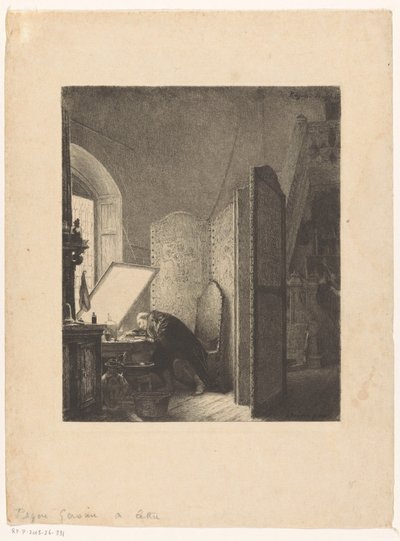 Rembrandt ætser i sit atelier Rembrandt dansesøn studie af Paul Adolphe Rajon