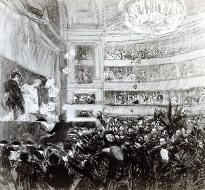 Slaget ved Hernani ved Comedie Francaise den 25. februar 1830, 1909 af Paul Albert Besnard