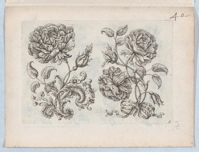 Serie af små blomstermotiver, tavle 5, ca. 1670-85., ca. 1670-85. af Paul Androuet Du Cerceau