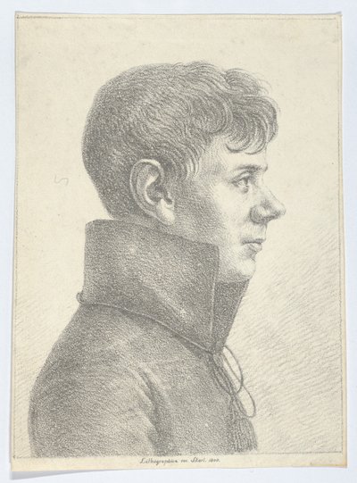 Portræt af en ung mand i profil, 1808., 1808. af Paul Anton Skerl