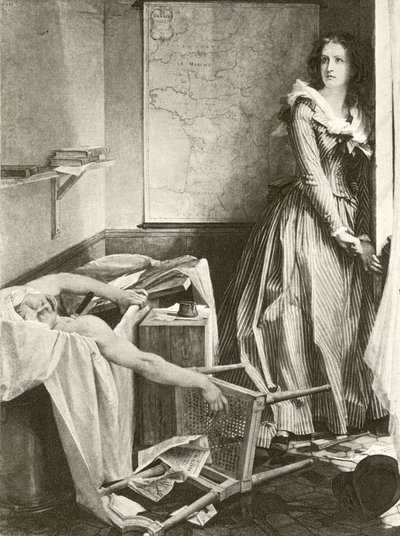 Charlotte Corday og Marat (dybtryk) af Paul Baudry