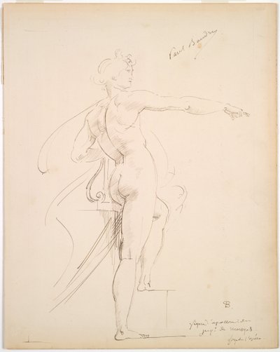 Studie af Apollo for Marsyas recto, Face in Profile verso, slutningen af 1860