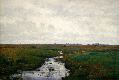 En bæk på heden nær Dachau af Paul Baum