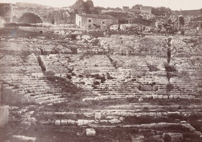 Theatre de Syracuse (Amfiteatret i Syracuse),1865 (foto) af Paul Berthier