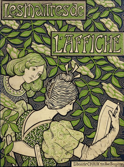 Titelblad fra Plakatens Mestre, bind I-V; Les Maitres de l"Affiche, bind I-V, 1896-1900 af Paul Berthon