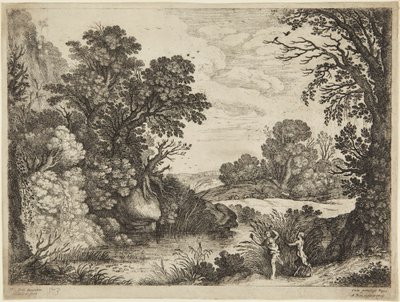 Nymfe og satyr af Paul Bril