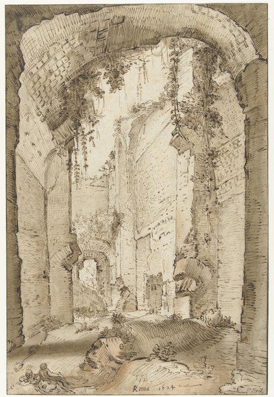 Ruinerne af Septimus Severus-paladset på Palatinerhøjen af Paul Bril