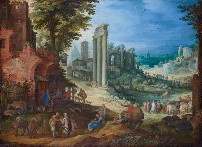 Udsigt til Forum Romanum med søjlerne i Castor- og Pollux -templerne og Hadrianske basilika af Paul Brill