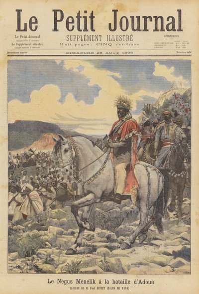 Negus Menelik i slaget ved Adwa af Paul Buffet