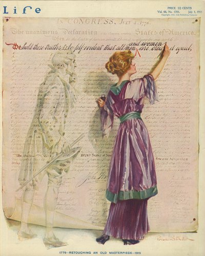 1776 - Retouchering af et gammelt mesterværk - 1915, forsiden af magasinet Life af Paul C. Stahr