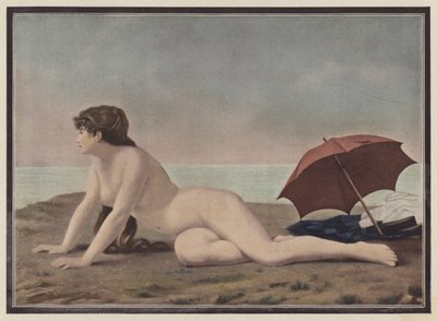 På bredden af søen (farve litho) af Paul Celestin Nanteuil