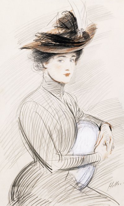 En elegant dame, af Paul Cesar Helleu