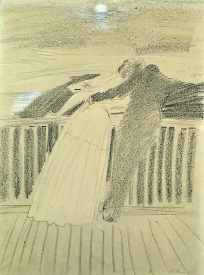 Jeanne Hugo og Jean Charcot i Hauteville House, Guernsey (pastel på papir) af Paul Cesar Helleu