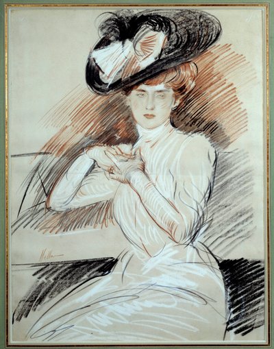 Fru Helleu. Tegning Paul Helleu (1859-1927), 20. århundrede. Bayonne, Bonnat Museum af Paul Cesar Helleu