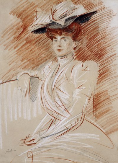 Madame Helleu i hatten, af Paul Cesar Helleu
