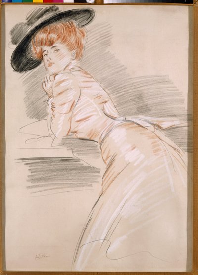 Madame Helleu i hat af Paul Cesar Helleu