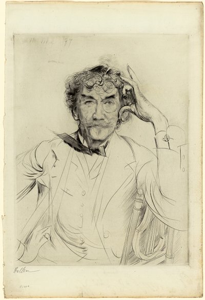 Portræt af James McNeill Whistler af Paul Cesar Helleu