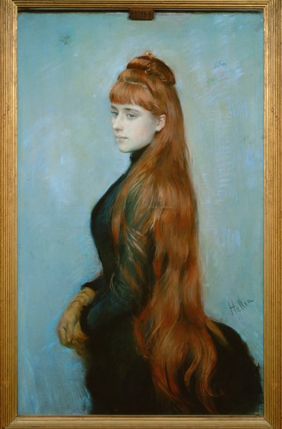 Portræt af Mademoiselle Alice Louis-Guerin. Pastel af Paul Cesar Helleu