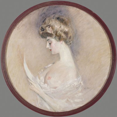 Portræt af Marthe Letellier, født Fourton, ca. 1900. af Paul Cesar Helleu