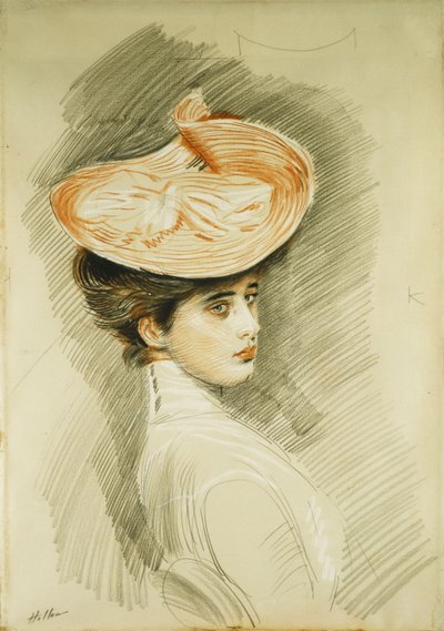 Portræt af en dame, menes at være Madame Helleu, af Paul Cesar Helleu