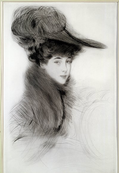 Portræt af hertuginden af Malborough. Tegning af Paul Helleu (1859-1927), 20. århundrede. Bayonne, Musée Bonnat af Paul Cesar Helleu