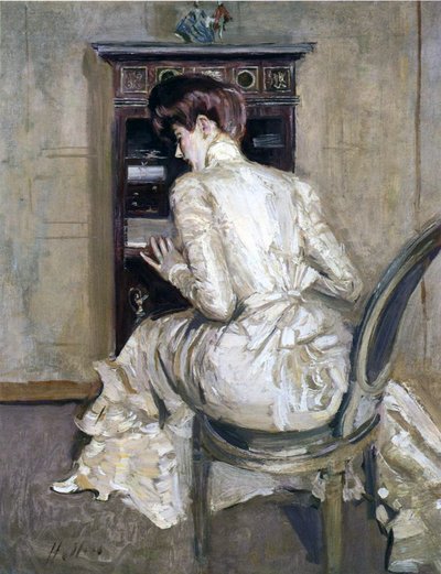 Kunstnerens Hustru ved hendes Secretaire, ca. 1900 af Paul Cesar Helleu