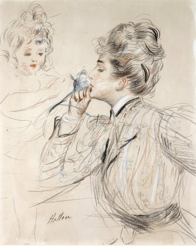 Parfumen (kul, pastel og sanguine på pap af Paul Cesar Helleu