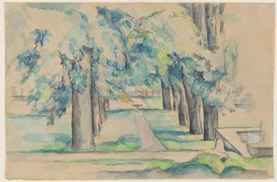 Avenue of Chestnut Trees at Jas de Bouffan, n. 1878-1890 (akvarelli) af Paul Cézanne