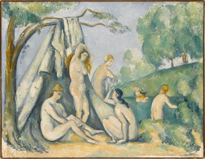 Badende foran et telt (Baigneuses devant la tente) af Paul Cézanne