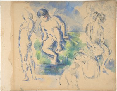 Badende (recto); Stillleben (verso) af Paul Cézanne