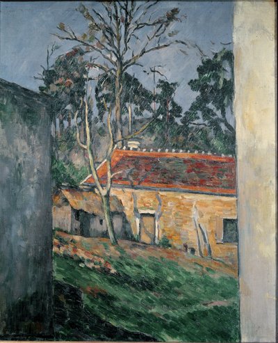Gård i Auvers - olie på lærred af Paul Cézanne