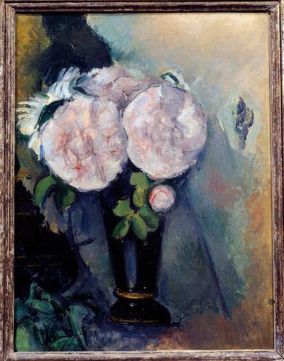Blomster i en blå vase Maleri af Paul Cezanne (1839-1906) 1800-tallets søn. 0,3x0,23 m Paris, Musee de l