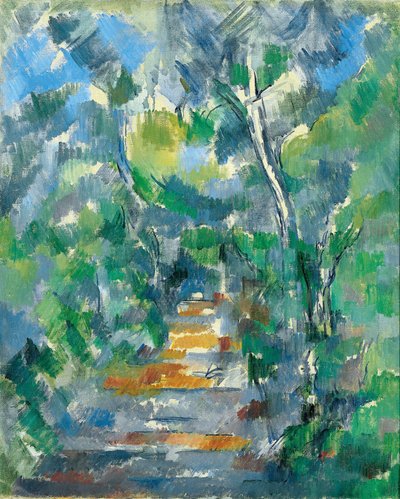 Skovscene (sti fra Mas Jolie til Château noir) af Paul Cézanne
