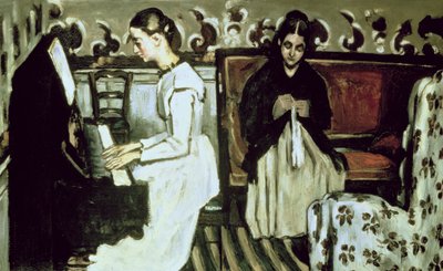 Pigen ved klaveret (Overture til Tannhauser) af Paul Cézanne