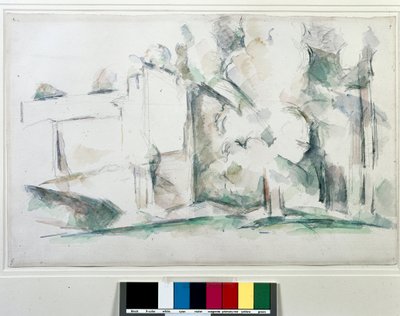 Hus gennem træerne. Maleri af Paul Cezanne (1839-1906) af Paul Cézanne