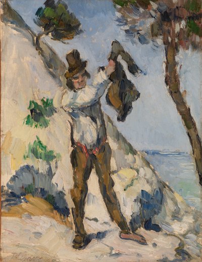 Mand med jakke af Paul Cézanne